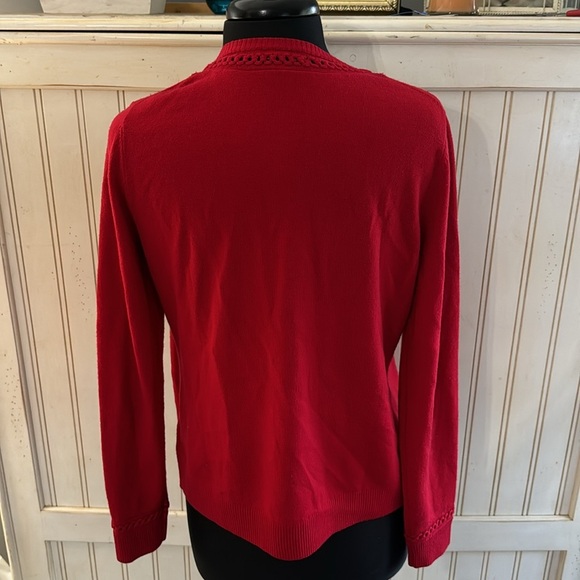 Brooks Brothers Saxxon Wool Red Button Down Sweater - Picture 5 of 12